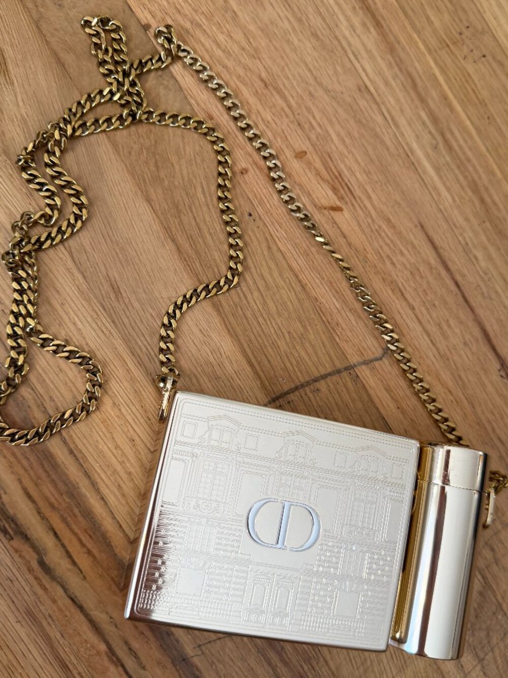 Limited Edition Dior Lipstick Clutch with Chain - Gold